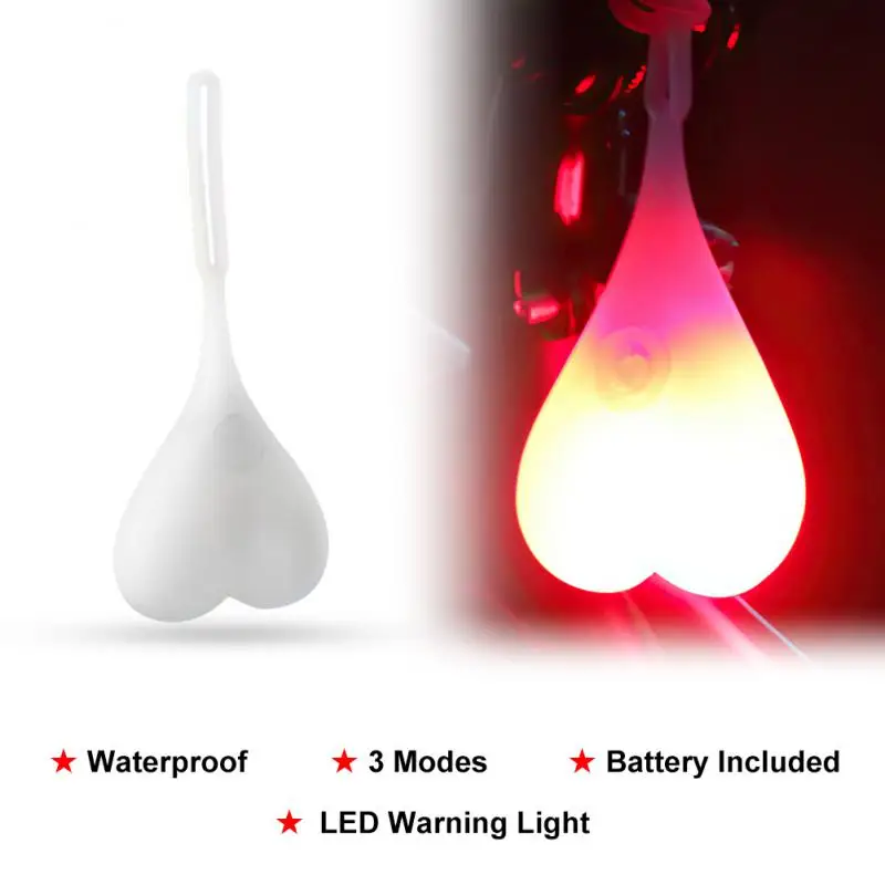 

Задний силиконовый фсветильник для велосипеда, водонепроницаемый безопасный светодиодный светильник в форме сердца, с питанием от USB