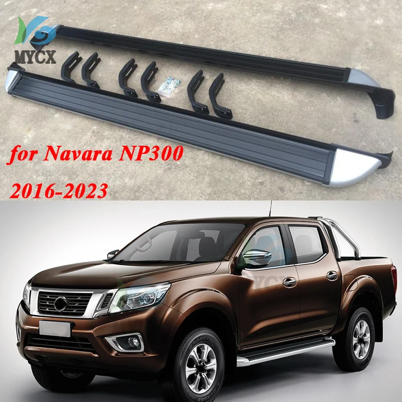 

OE nerf bar running board side step for Nissan NP300 Navara/Frontier 2016-2023,can load 230kg,thicken steel,free drill hole