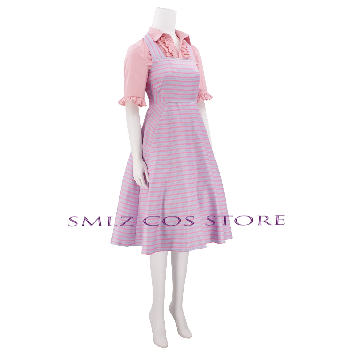 Женский костюм ведьмы для косплея Глинды платье в полоску топ на Хэллоуин