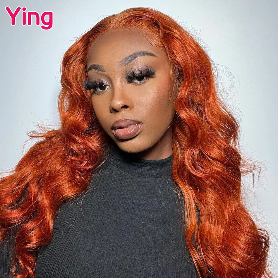 Ying Hair Giner Orange Colored 13x4 Lace Front Wig 10 A Human Hair 13x6 Lace Front Wig  PrePlucked 5x5 Transparent Lace Wig