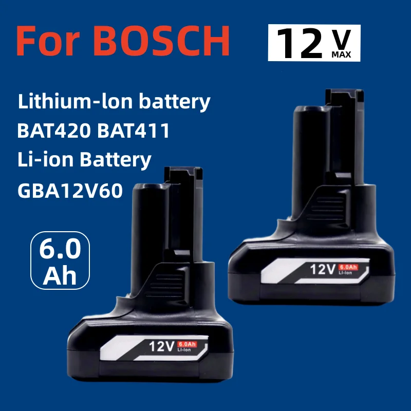 

Сменный литий-ионный аккумулятор GBA12V60 6000 мАч для Bosch 12 В/10,8 В, BAT411 BAT420 GBA 12 В, беспроводной электроинструмент для зарядного устройства Bosch 12 В