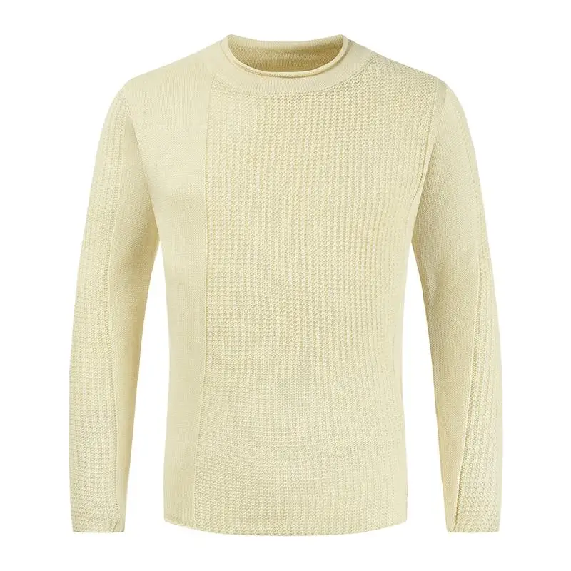 

Autumn 2021 new men's sweater low neck round mouth solid color sweater personality trend Korean slim sweater