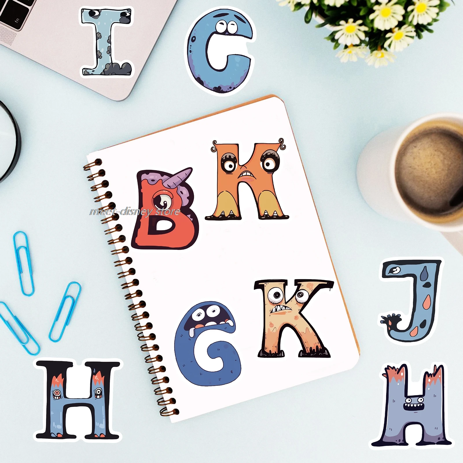 52 шт. наклейки с надписью монстра забавные граффити сделай сам телефон ноутбук