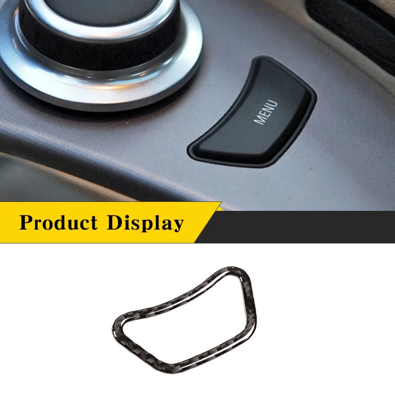 

For BMW 5 Series E60 E61 2004 -2010 Real Carbon Fiber Auto Interior Center Control Menu Button Frame Cover Trim Car Accessories