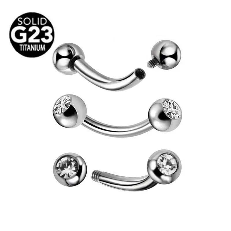 

Кольцо для бровей G23 титановое с фианитом, 16 г, 100 шт./партия