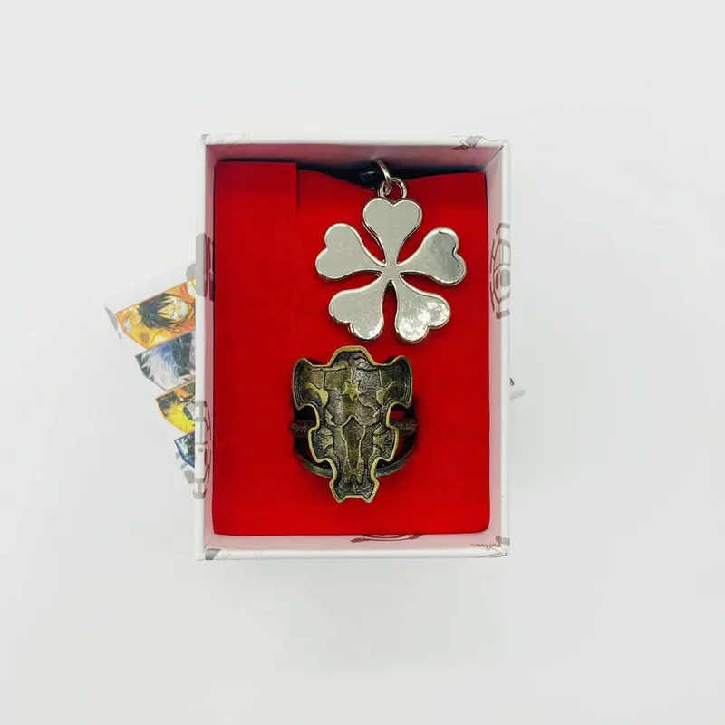 2 шт./лот Аниме Черный клевер металлическое ожерелье кольцо на палец Косплей