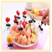 ant fruit fork reusable plastic fruit fork decorative sticks kids lunch bento box accessories for kitchen bar
