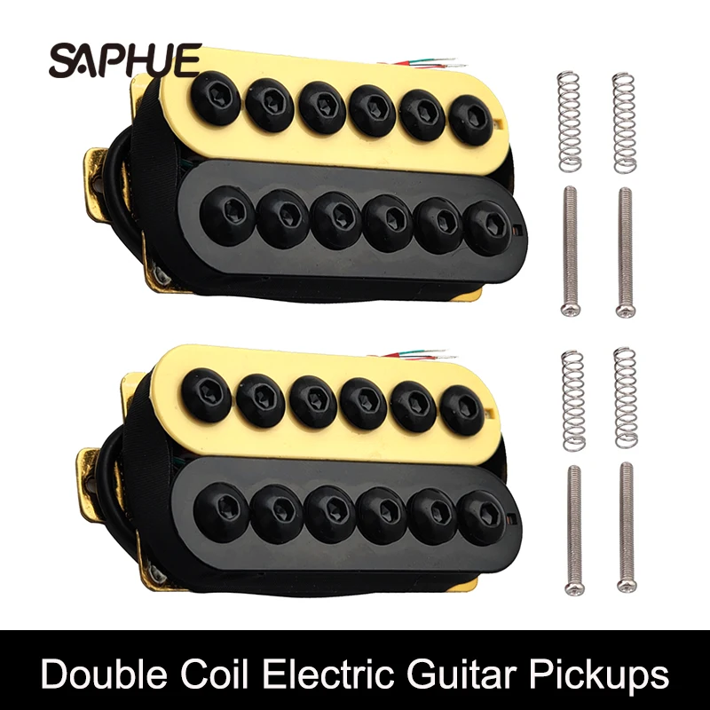 

Adjustable Metal Double Coil Electric Guitar Pickups Humbucker Punk Neck/Bridge Pickup Ivory&Black