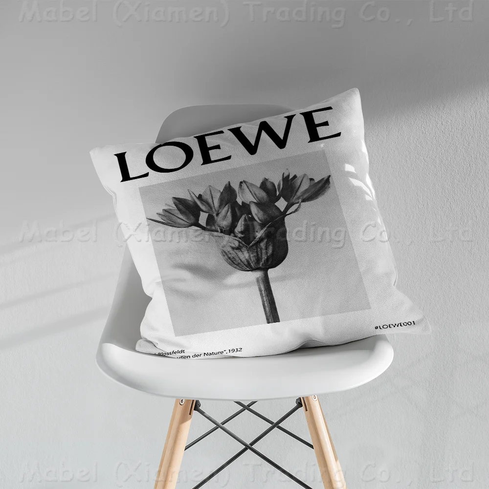 Современная черно-белая подушка с растениями подарок украшение для дома и офиса