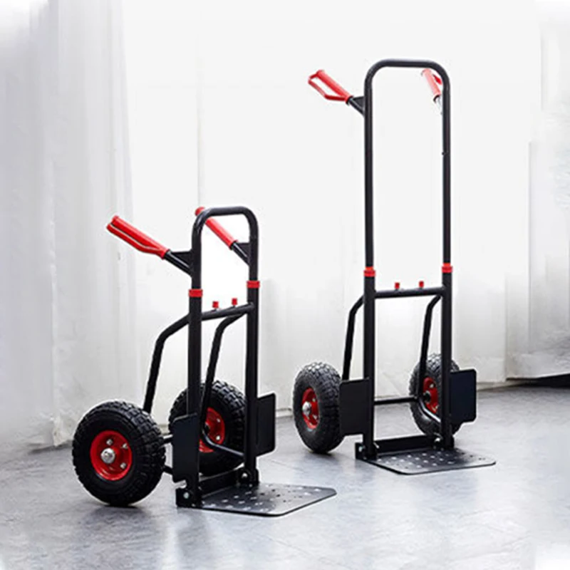 

Portable Cart 250kg Heavy Duty Foldable Trolley with Inflatable Wheel Barrow Cart For Travel Luggage Shopping