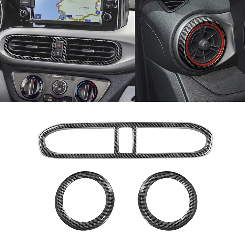 

3Pcs Front Air Conditioning Vent Outlet Trim Cover Frame Sticker For 2022 Hyundai I10