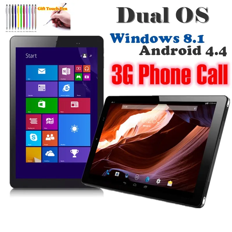 HD10  Phone Cal Table 3G Internet 10.1''Android4.4 + Windows 8.1 Dual System  2GB DDR3+32G Micro SIM Two Cameras 1920 x1200  IPS