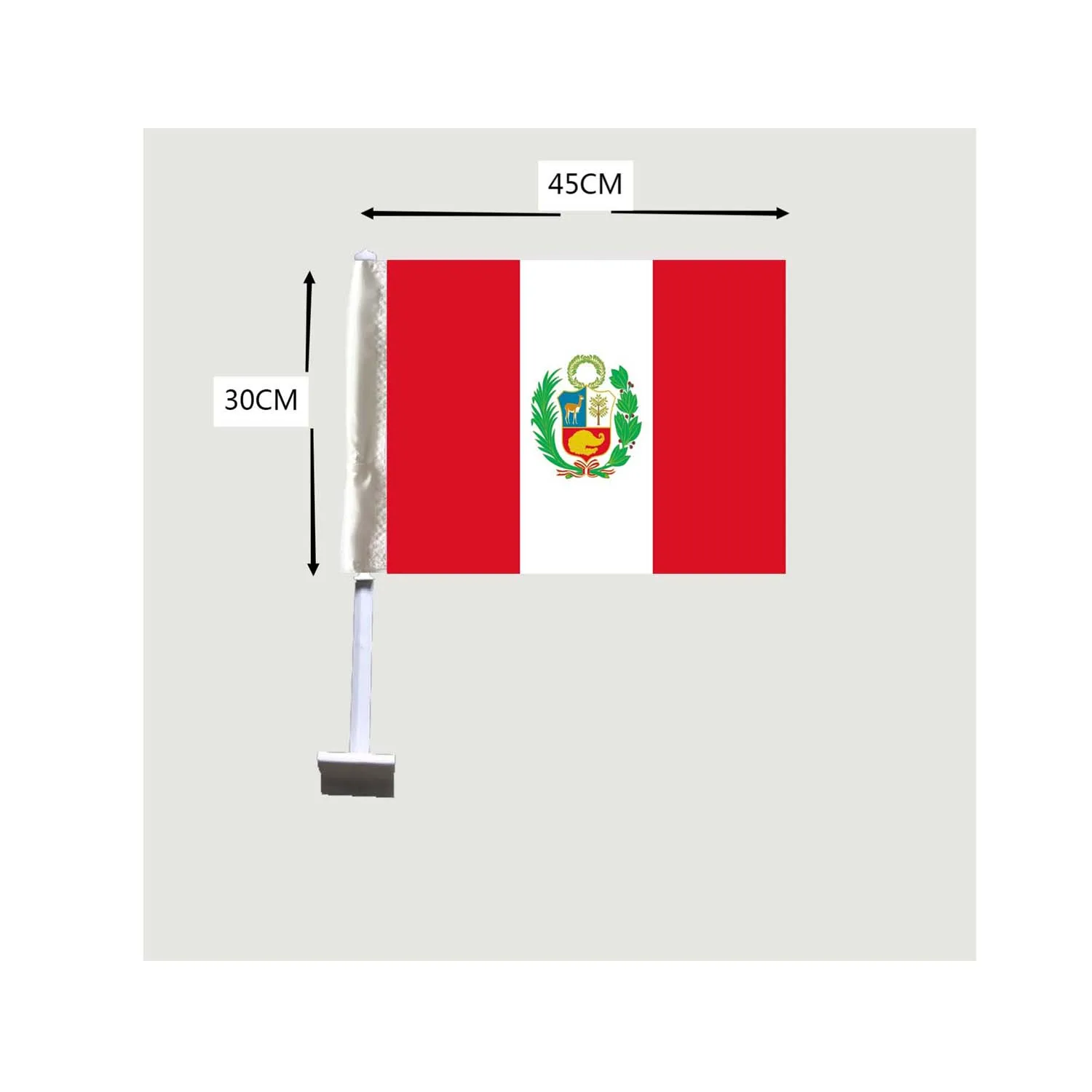 

Peru flag car window flags 30x45cm 2pcs 100% polyester digital printing