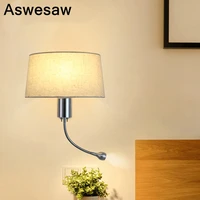 led weaving simple style fabric wall lamp wall with night light home modern decoration bedroom reading lamp bedside indoor