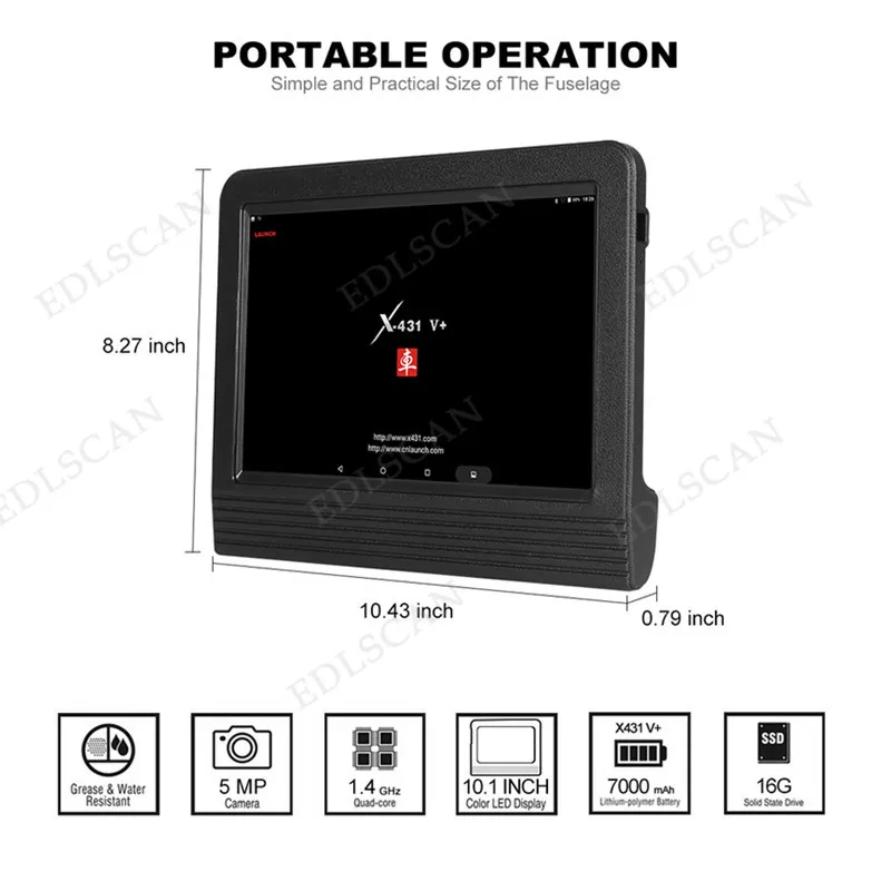 Автомобильный диагностический сканер OBD2 для Launch X431 V plus 10 дюймов +