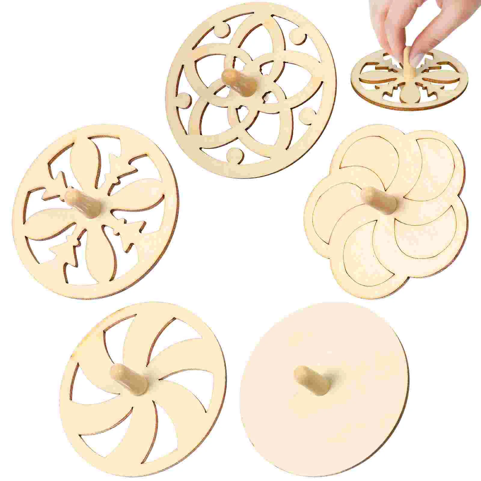 

20 Pcs Top Kids Painting Toy Blank Gyroscope Wood Chips Wooden Toddler