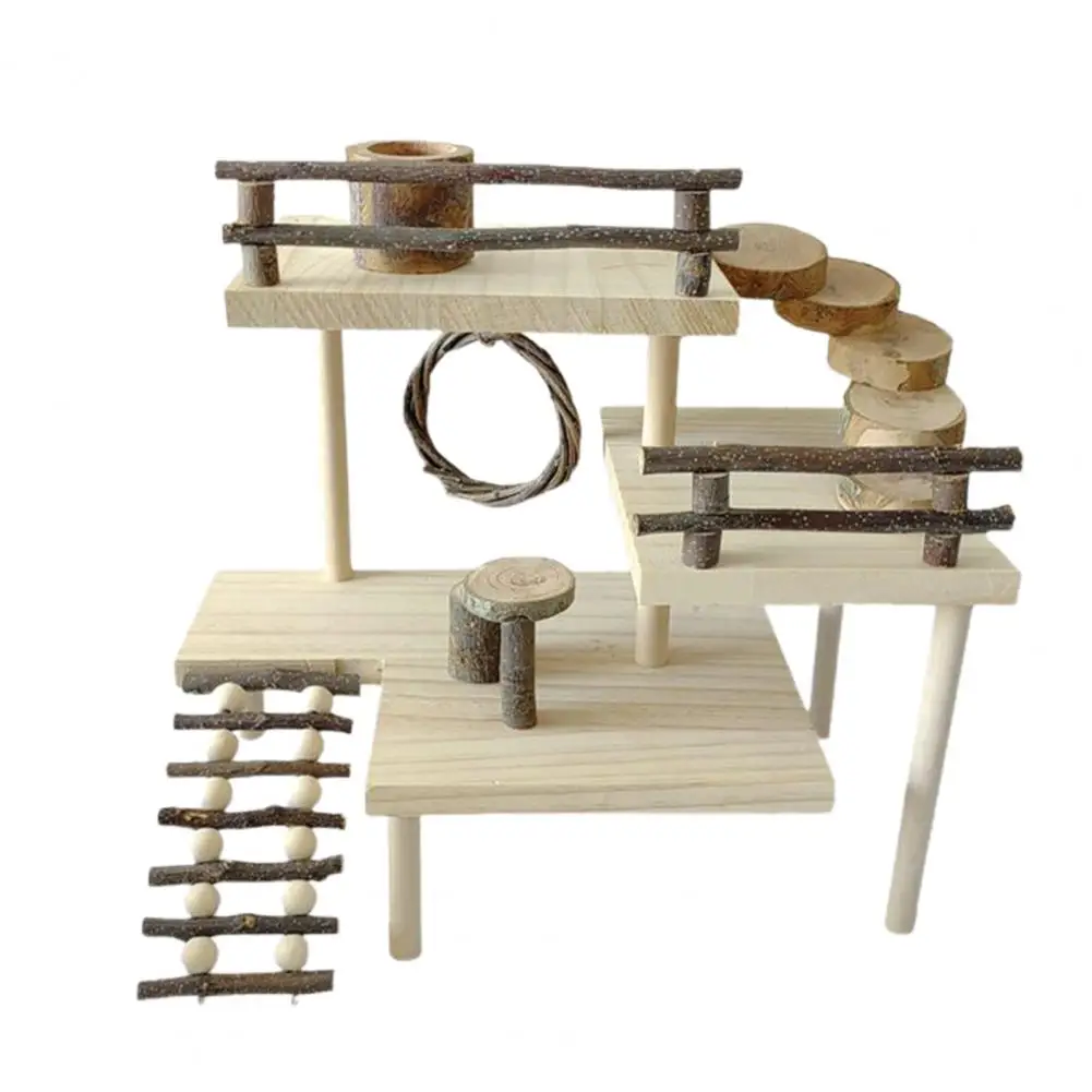

Amusing Emotional Comfort Easy to Disassemble Fun Hamster Solid Wood Platform Hamster Climbing Ladder Gnashing Teeth