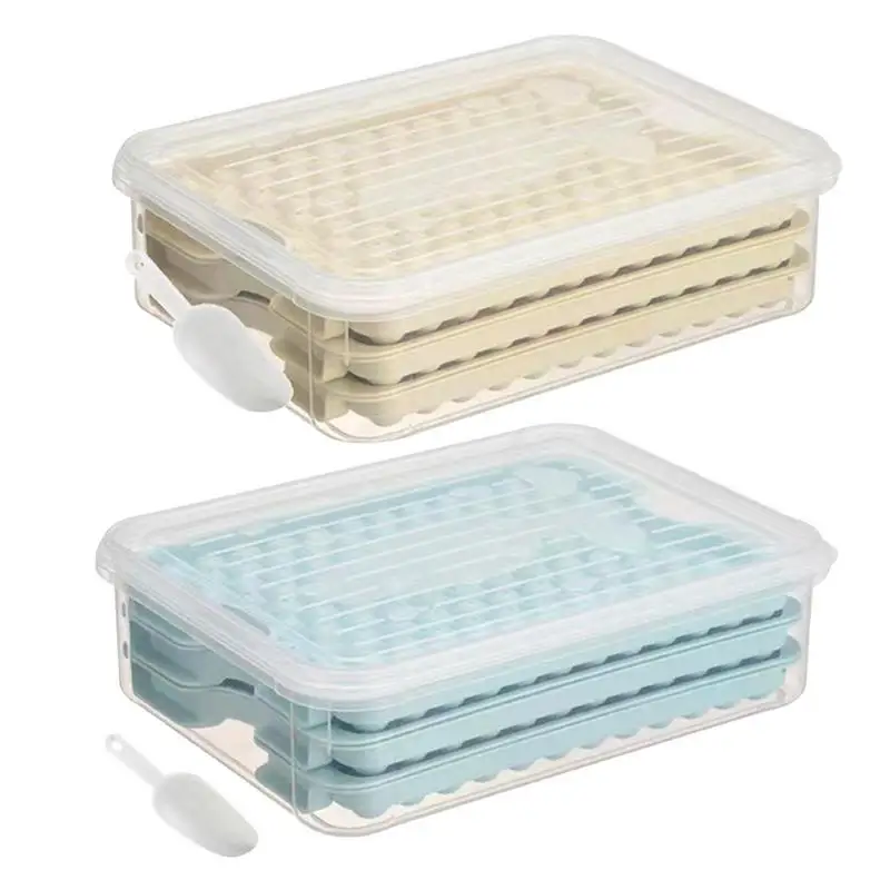 

Small Ice Cube Trays Small Ice Cube Maker Mould Easy Release Round Ice Molds With Bin And Lid For Freezer Ice Shovel For Drink