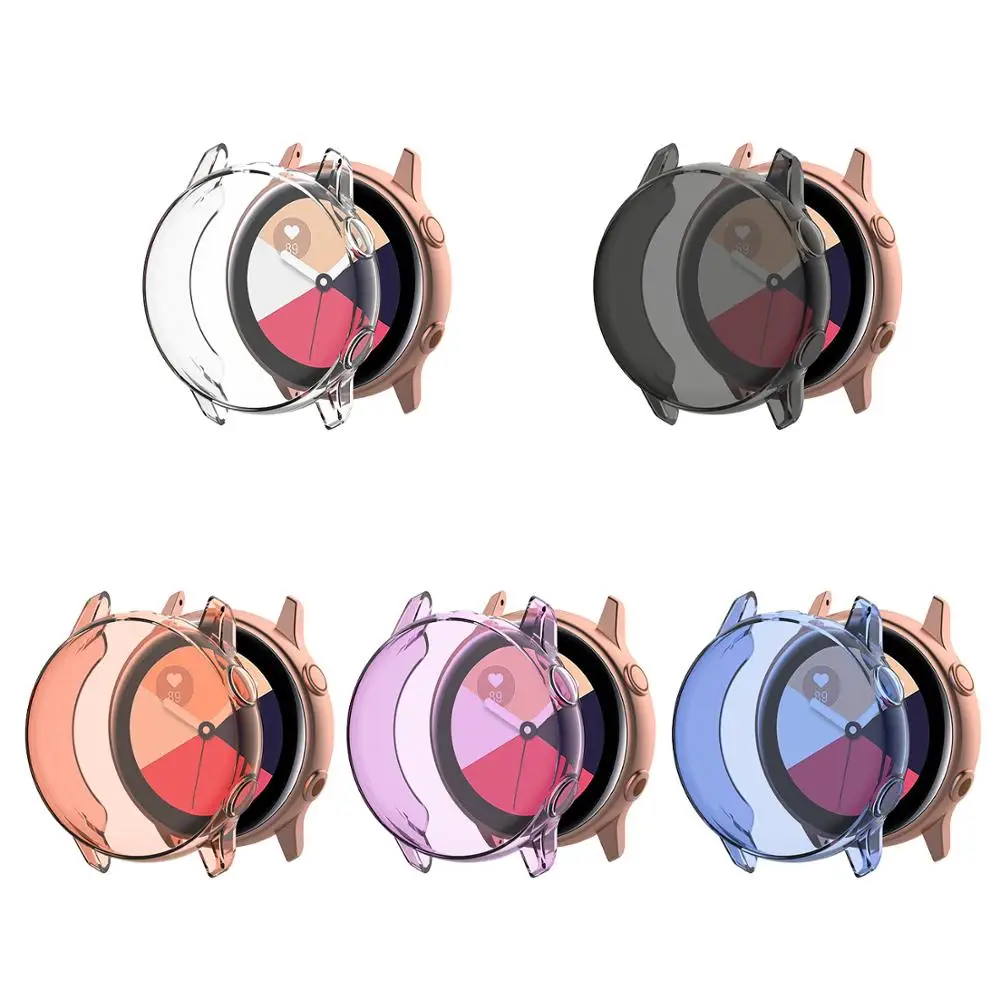 Watch Case For Samsung Galaxy Watch Active 2 44mm 40mm TPU All-Around Bumper Screen Protector+film Smartwatch Cover Accessories
