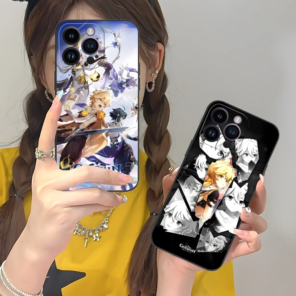 Ударопрочный чехол для мобильного телефона Genshin Aether iPhone 16 15 14 13 12 11 X XR XS 8 7 Pro Max Plus