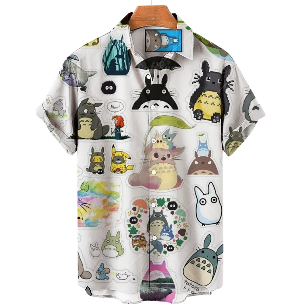 2023 Men's Shirt Miyazaki Manga My neighbor Totoro Faceless Impression Men's Short Sleeve Casual fashion Top Anime T-shirt 5XL