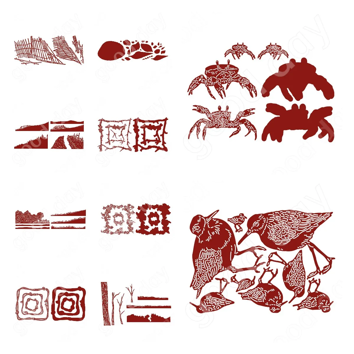

2022 Crab and Bird Jungle Metal Cutting Dies Scrapbook Diary Decoration Embossing Template Diy Greeting Card Handmade Hot Sale