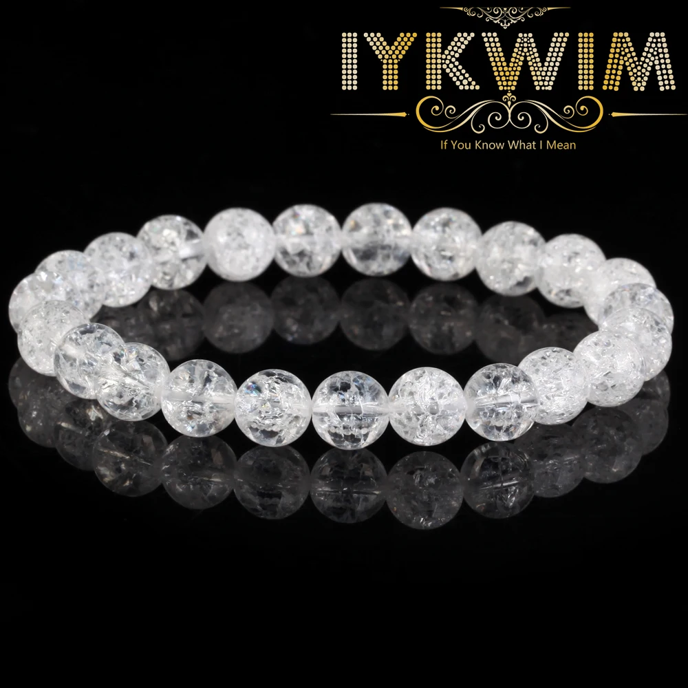 

Natural Stone Bracelet White Clear Cracked Quartzs Beads Jewelry Gift For Men Magnetic Health Protection Women 6 8mm