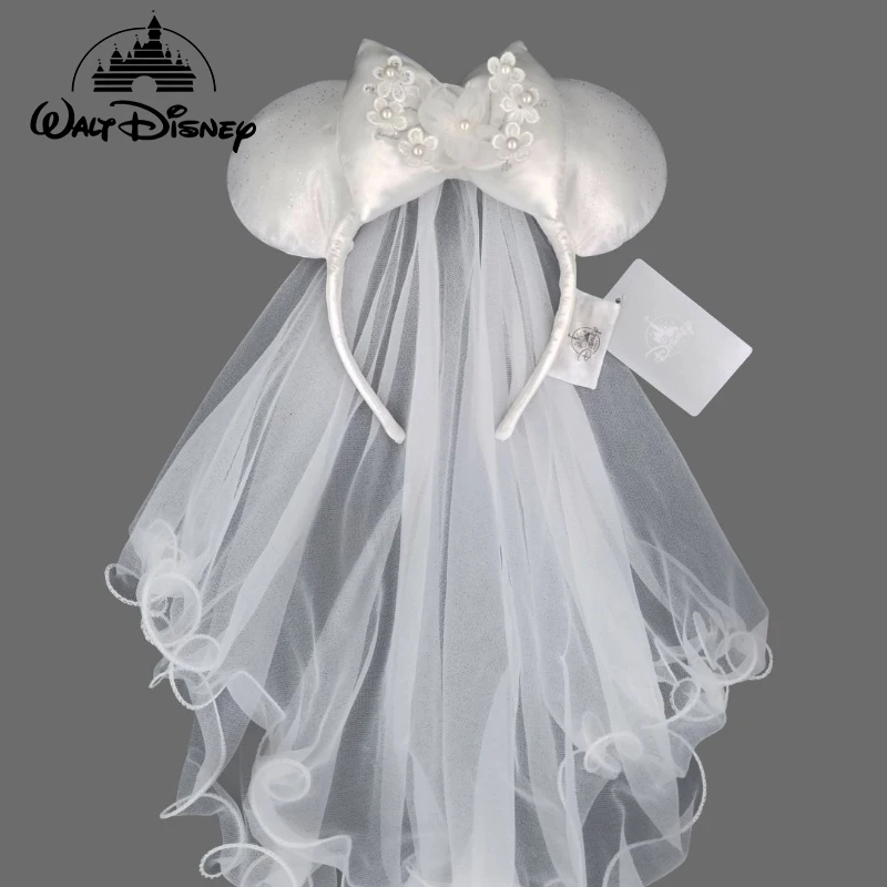 

Disney Mickey Mouse Minnie Headband Wedding Veil Lovely Girls Bows Ears Kid Women Head-Accessories Headdress Head Band Party