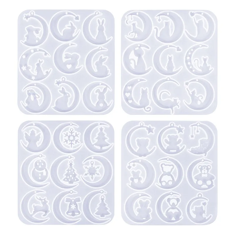 Рождественская луна серии серьги силиконовая форма DIY ювелирные изделия с