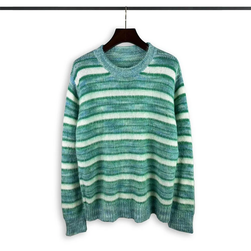 

New 2023fw Marni Mohair Striped Jacquard Sweater Men Women 1:1 Best Quality Oversize Casual Sweatshirts