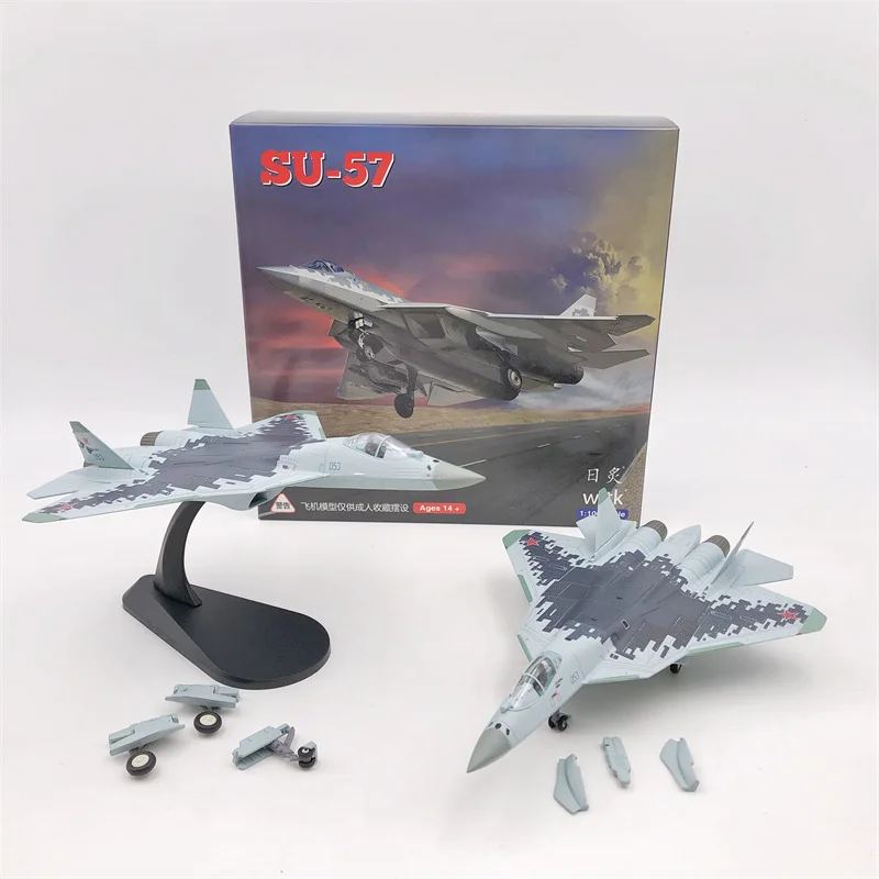 1/100 Scale Russian Su 57 Fighter Stealth Aircraft Model Su-57 Plane Simulation Model Boy Gifts Toy Drop Shipping Collection