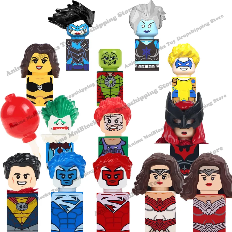 

Joker Superman Wonder Woman Joker's Daughter Killer Frost Metallo mini action toy figures building blocks Assembly Toys kid gift