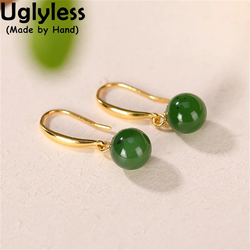 

Uglyless Lovely Candy Balls Agate Earrings for Girls Students Nature Gemstones Brincos for Women 925 Silver Simple Dress Jewelry