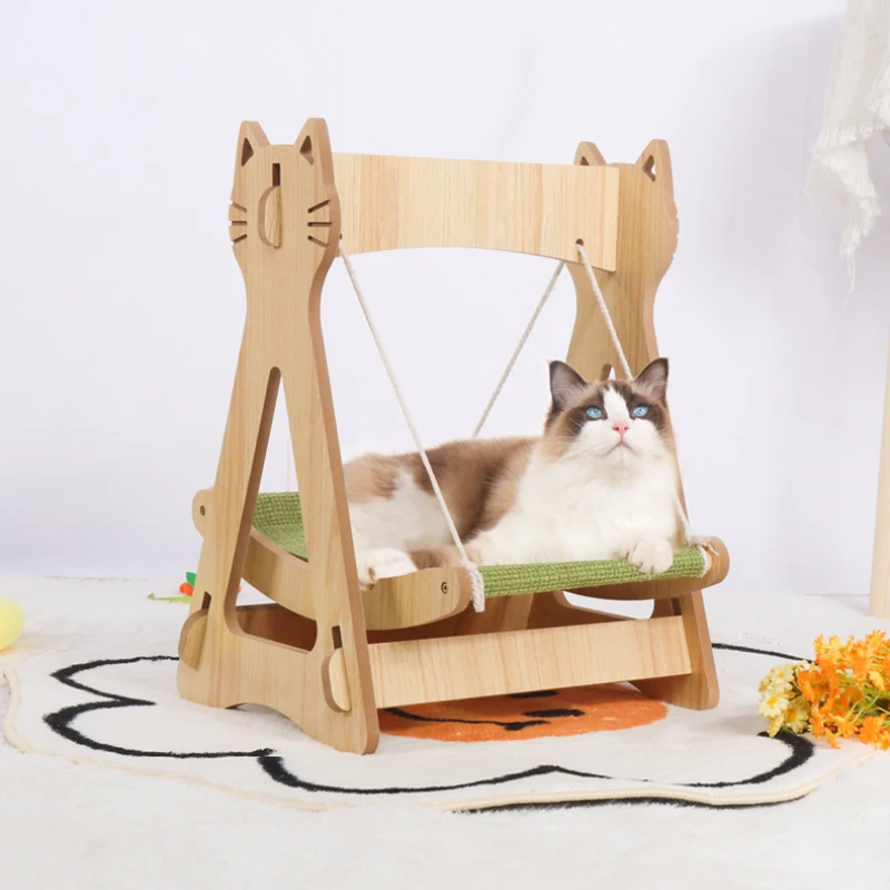 Pet Hanging Swing Elevated Pet Bed Cat Chair For Indoor Cats Easy Assembly