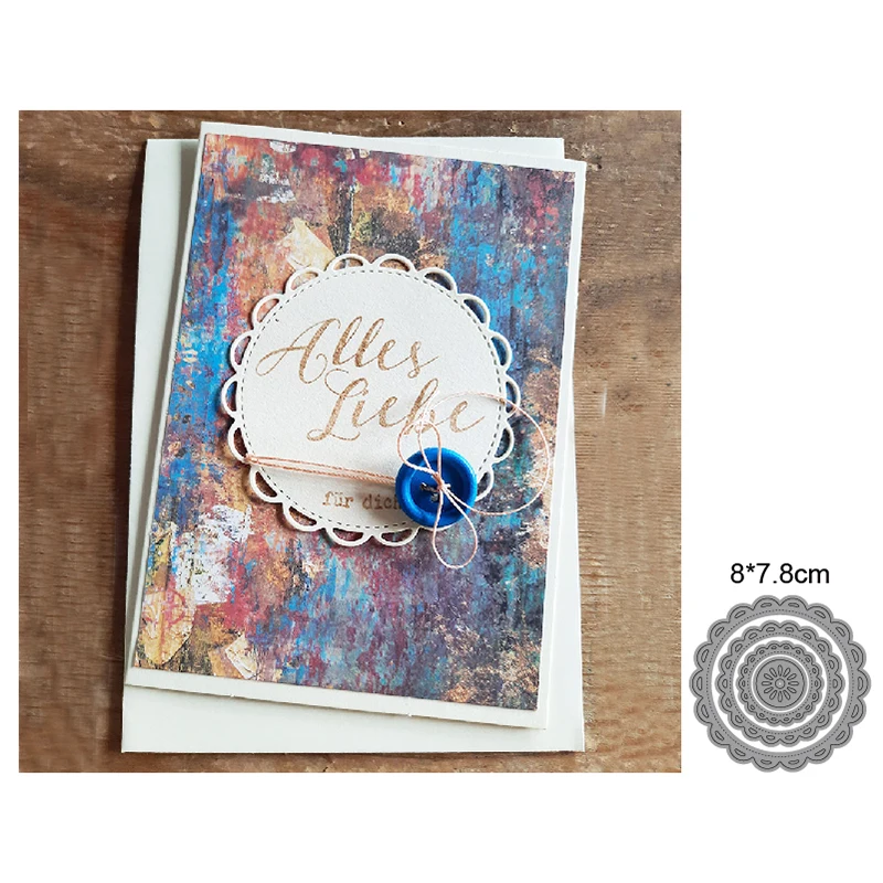 

4pcs/set Round Background New Arrival 2022 Metal Cutting Dies Decoration Scrapbooking DIY Paper Craft Punch Stencils Embossing