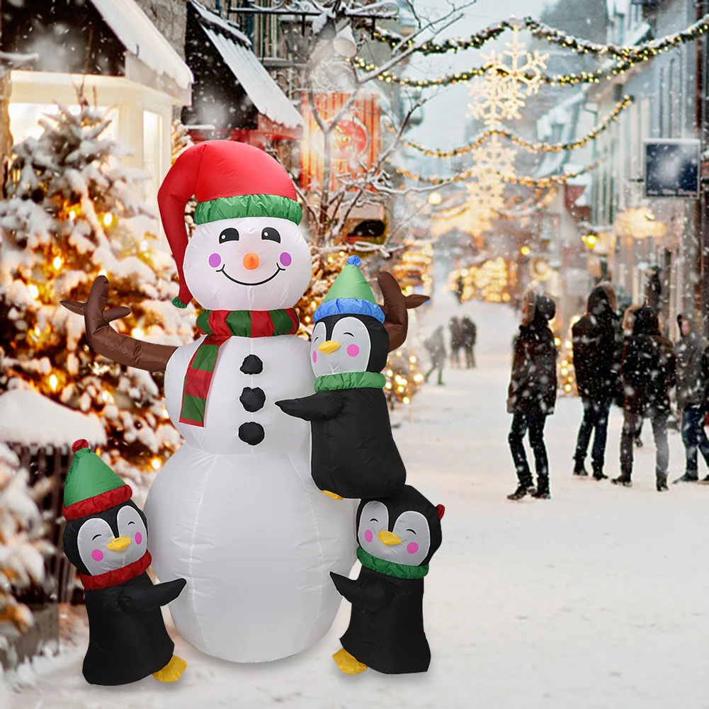 

Snowman Decor LED Illuminated Christmas Inflatables Decorations Festive Atmosphere Scene Layout for Shopping Mall Store Entrance