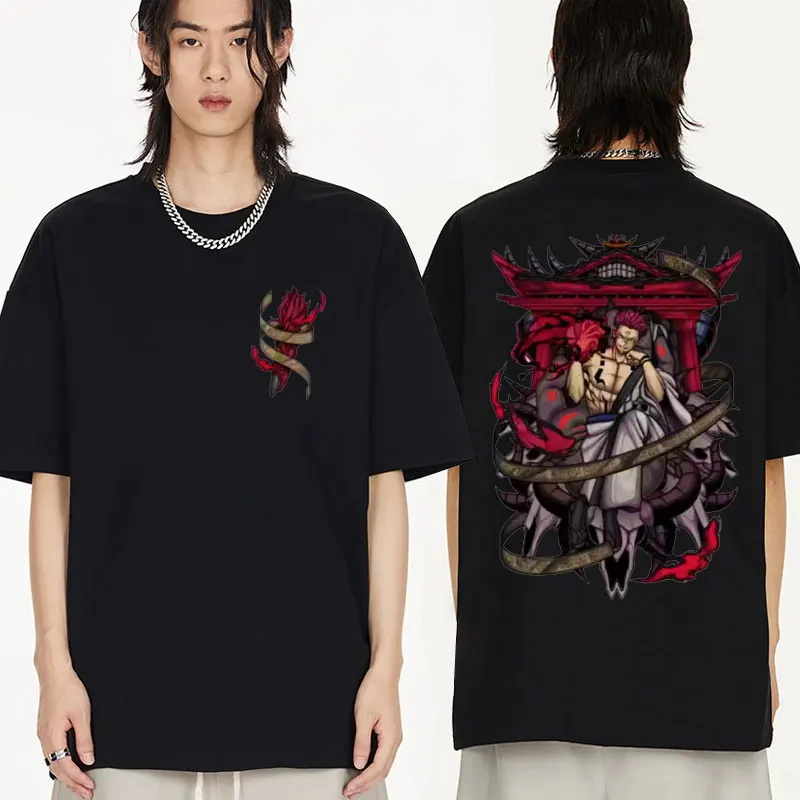 

Футболка унисекс хлопковая с рисунком, Модная японская рубашка с принтом аниме и графическим принтом для мужчин и женщин, уличная одежда