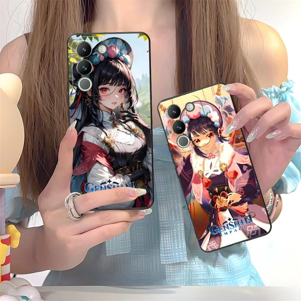Genshin Impact YunJin мобильный телефон чехол для VIVO Y95 Y93 Y31 Y20 V19 V17 V15 Pro X60 NEX черный мягкий