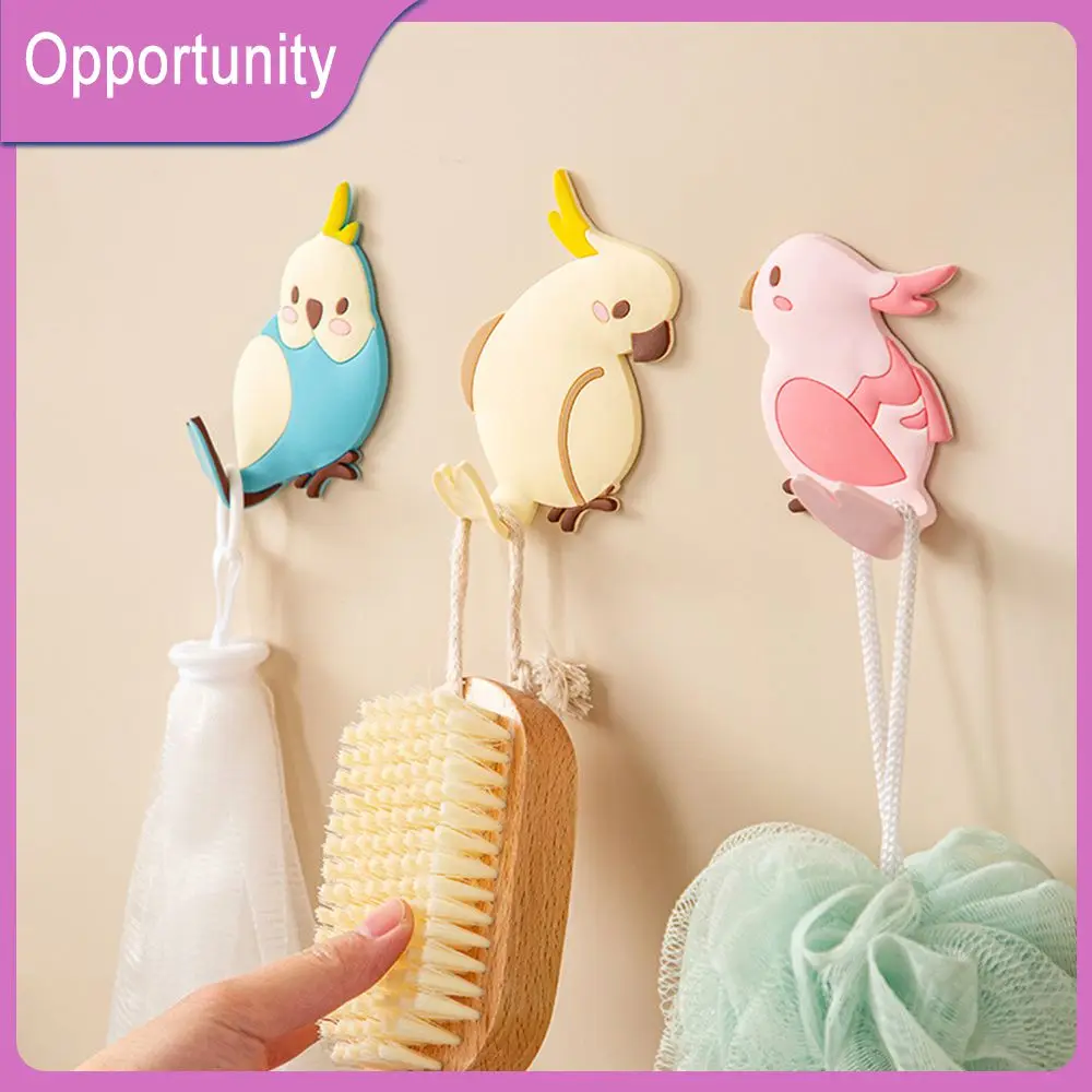 

Wall Decoration Storage Hanger Door Hanging Adhesive Hooks Cartoon Home Bird Tail Curved Hook Storage Tools Creative Parrot Hook