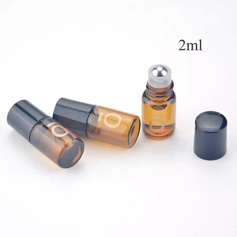 

50/100pcs 2ml Empty Roller Bottle Glass Roll on Bottle Mini Perfume Bottle Essential Oil Bottle Sample Vials With Metal Ball