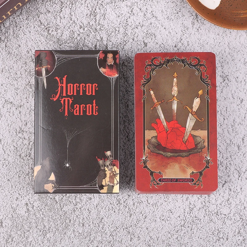 1Box Full English Tarot Beginner Cards Horror Tarot Divination Family Gathering Board Destiny Card Fortune Telling Game Set