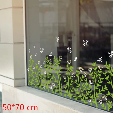 1x растение Наклейка на стекло стену самоклеющиеся водостойкие Наклейки на стены для дверей, окон, кофейни, кафе, дома, украшения дома 2020