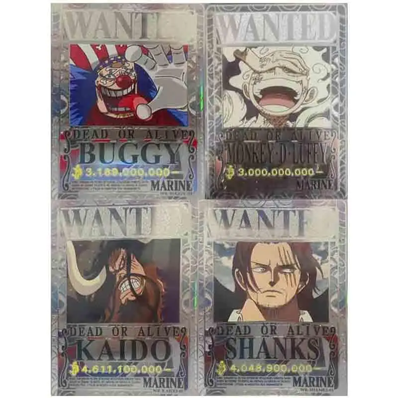 

Anime One Piece Rare Metal Card Monkey D. Luffy Shanks Kaidou Buggy Edward Newgate Collection Game Toys Christmas Birthday Gift