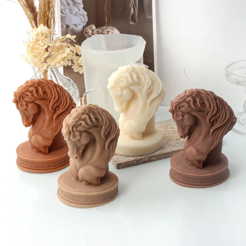 

Horse Head Statue Silicone Molds Animal Head Resin Mould for DIY Making Chocolate Soap Home-Decor