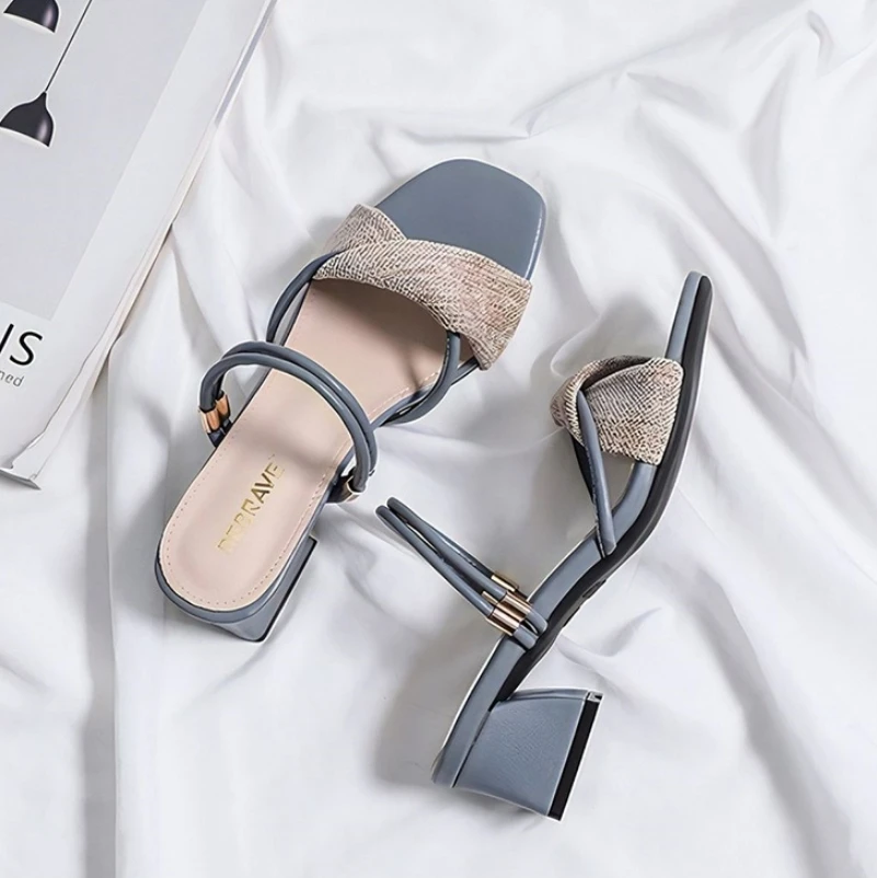 Летние Новые сетчатые красные туфли на высоком каблуке универсальные тапочки