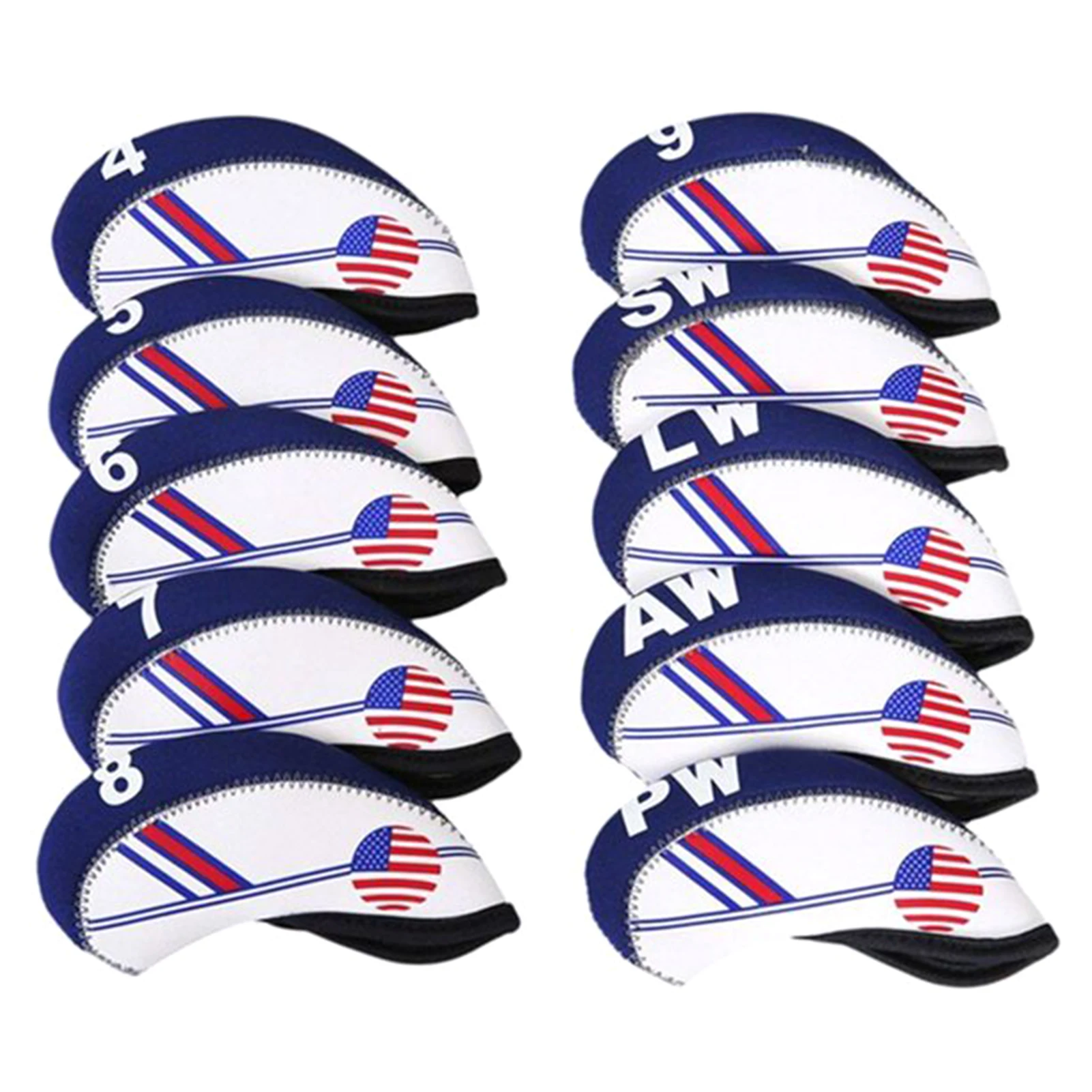 

10pcs/set Outdoor Accessories Number Printed Neoprene Portable Sleeve Sports Headcover Protective Iron Head Cover For Golf Clubs
