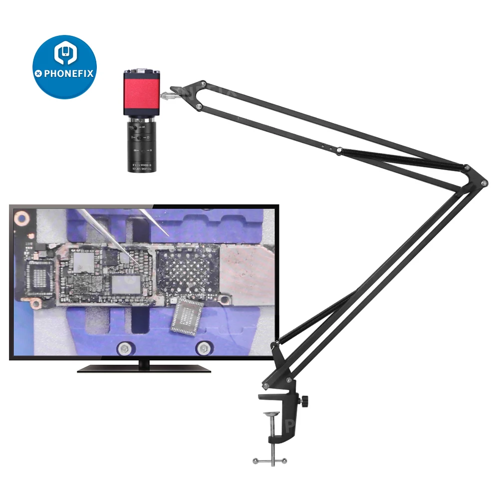 

Промышленный видеомикроскоп с камерой 13 МП HDMI VGA, объектив с фиксированным фокусом 6-60/8-50 мм, консольная подставка для захвата цифровых изобр...