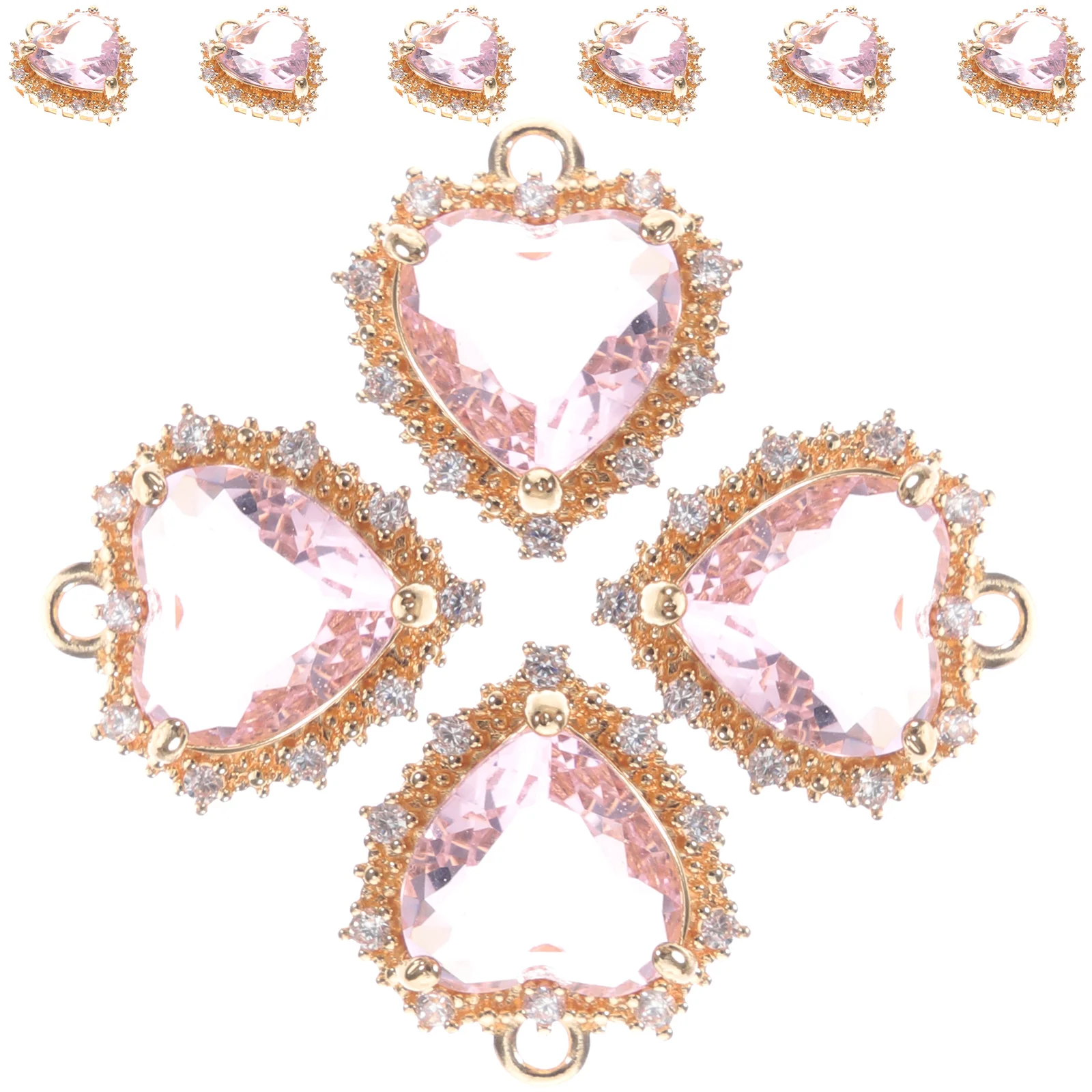 50 Pcs Pendants DIY Adorable Ornaments Diamond Dangle Earrings Rhinestones Hanging Copper Craft Decors Crafts Jewelry Necklace