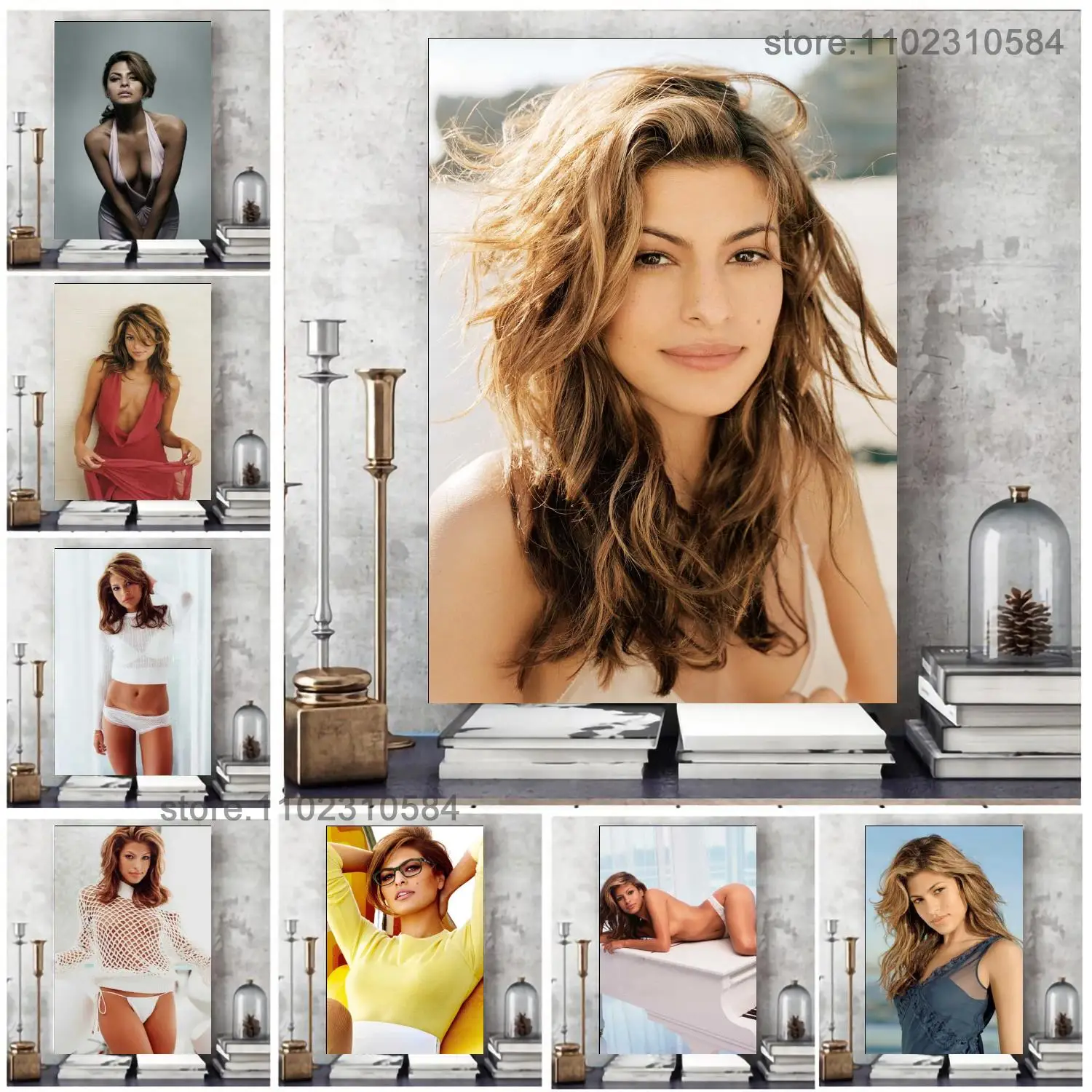 

eva mendes poster Wall Art Canvas Posters Decoration Art Poster Personalized Gift Modern Family bedroom Painting