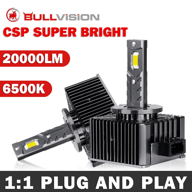 

Bullvision D3S D2S D4S LED D1S D8S D2R D3R D4R Car Headlights auto Lights CSP Chip lamps Super Bright 20000/Lm 6500K Plug&Play